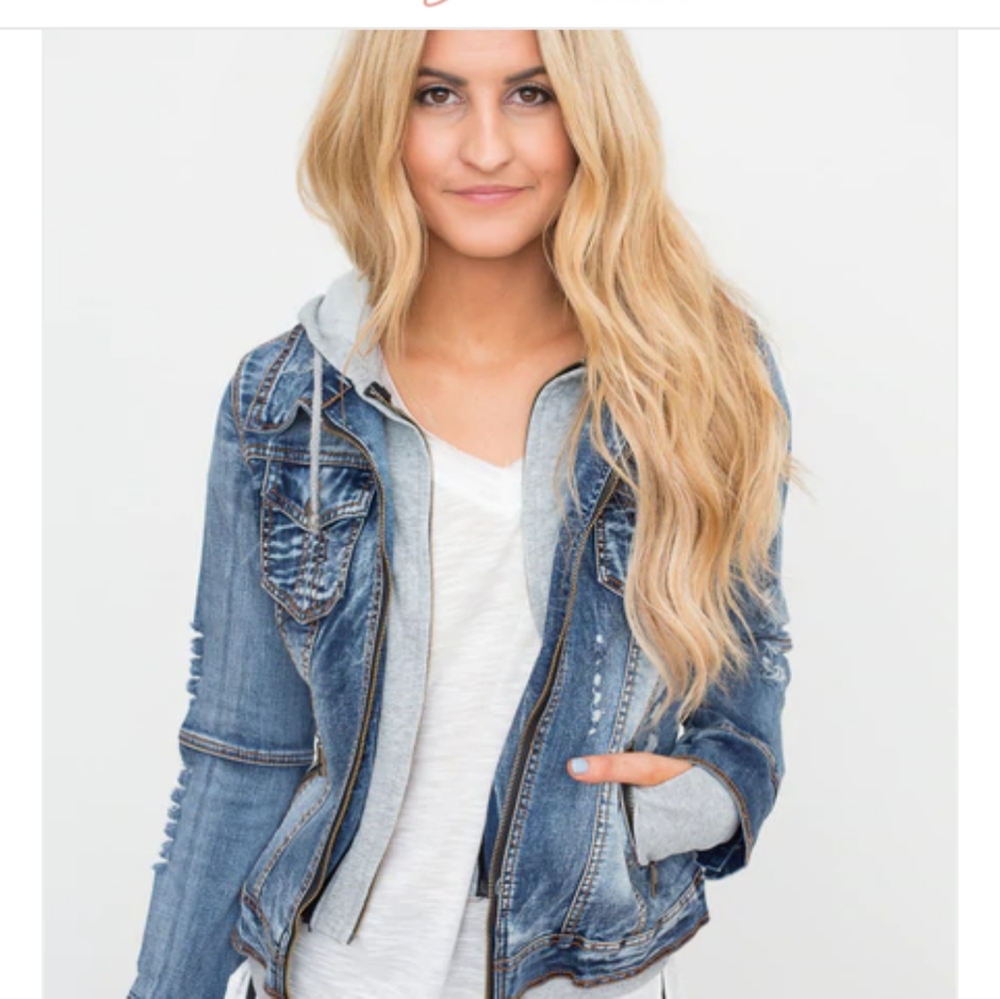 Sweatshirt hooded denim jacket